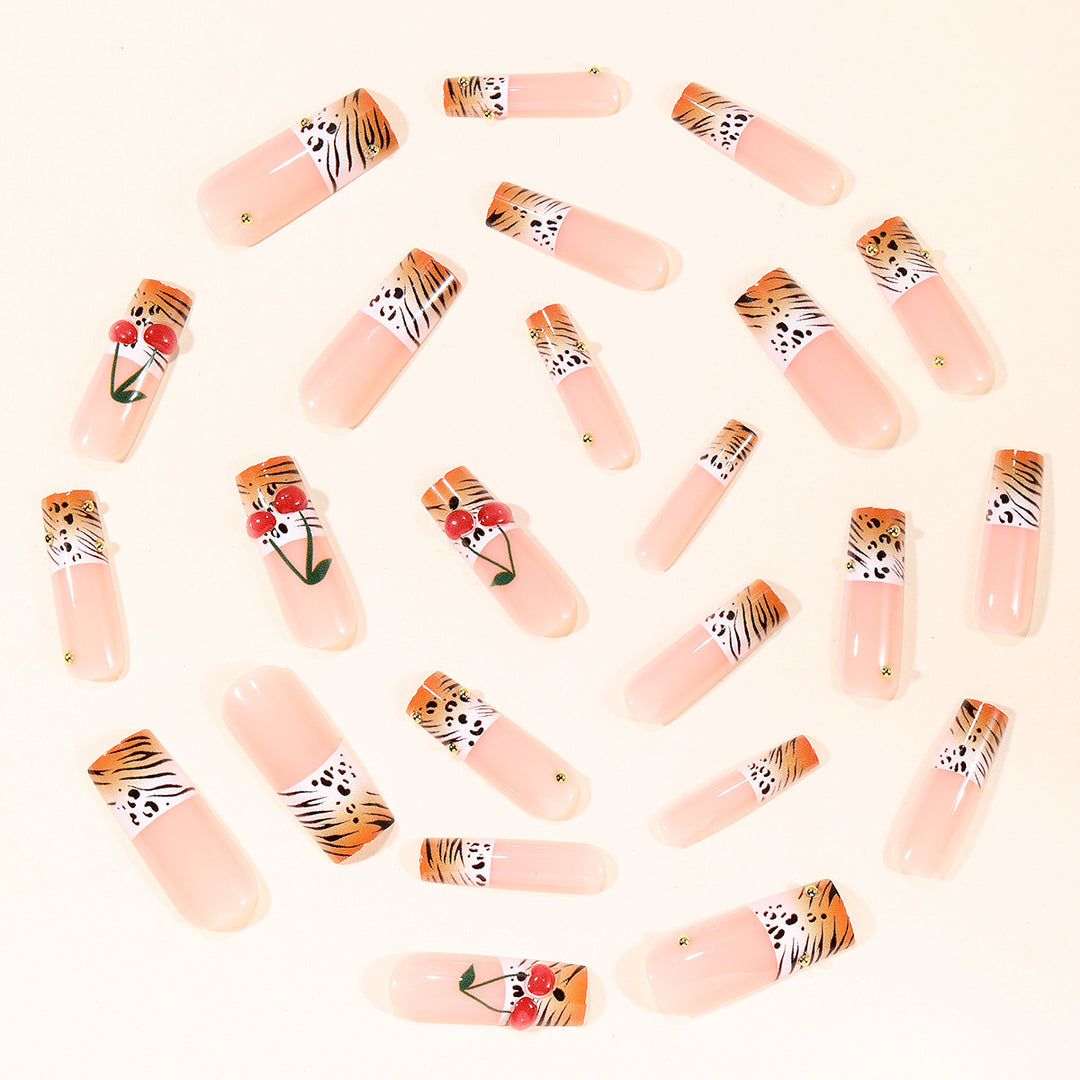 Artistic Safari Print Nail Art Extensions Bowlift