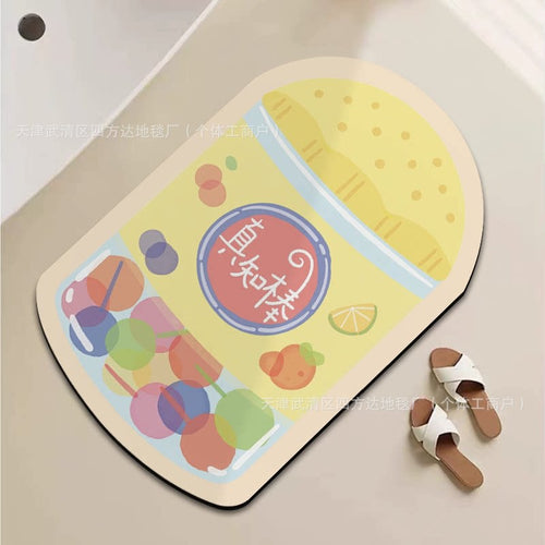Playful Fruit-Themed Bath Mat