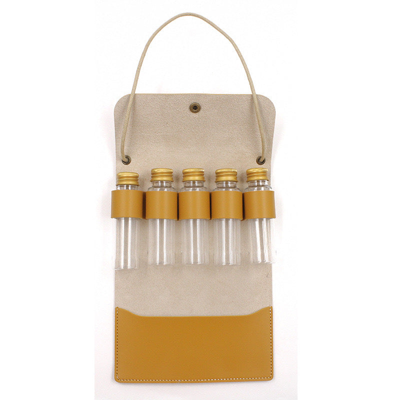 Refillable Glass Perfume Atomizer Trio with Leather Carry Case Bowlift
