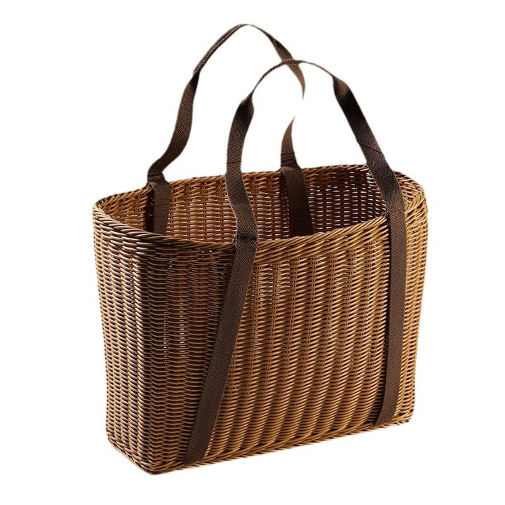 Unisex Robust braided shopping basket with comfortable fabric handles Bowlift