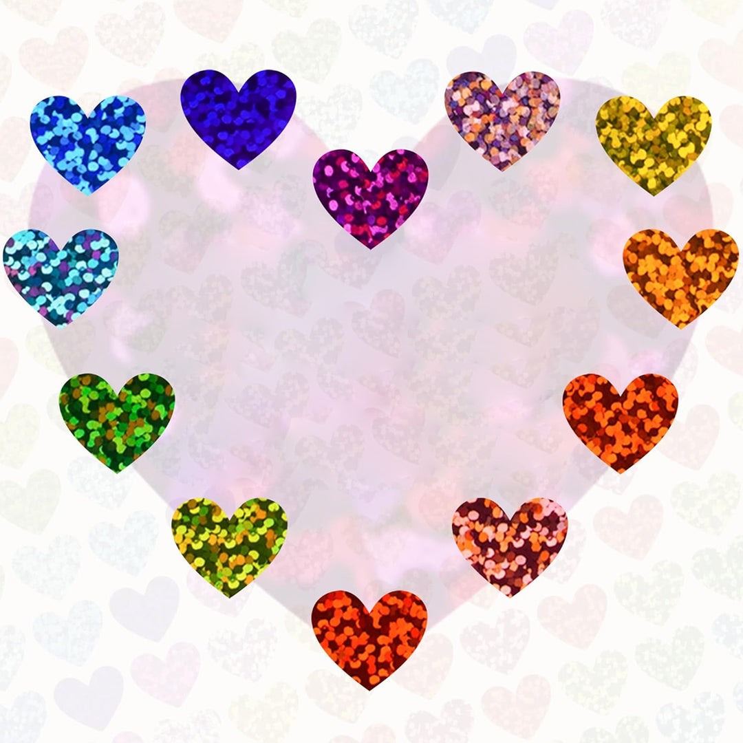 Glitter Heart Sticker Set Bowlift