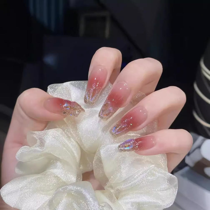Glitzy Ombré Press-On Nail Tips Bowlift
