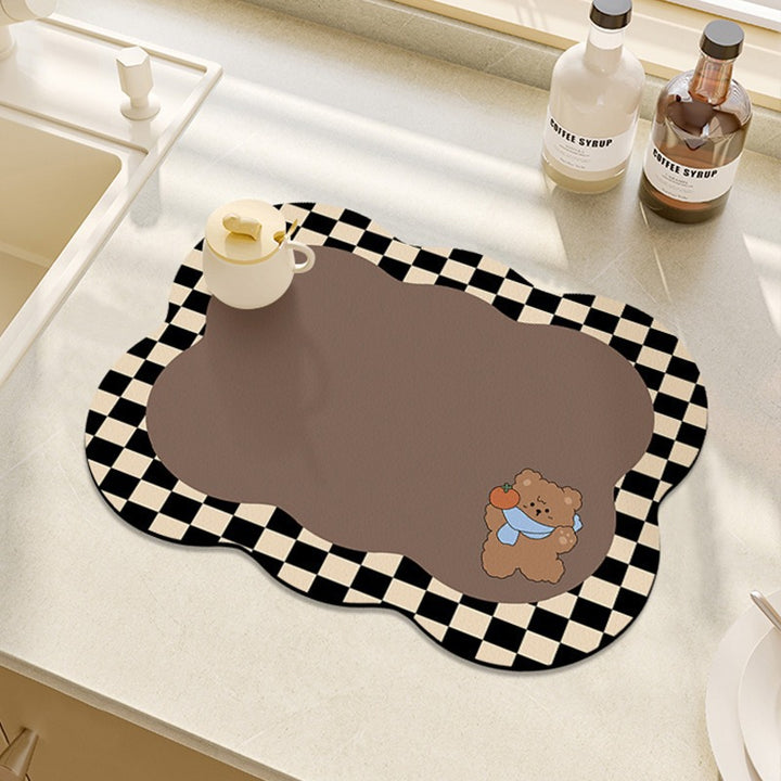 Cute Bear-Themed Absorbent Kitchen Mat