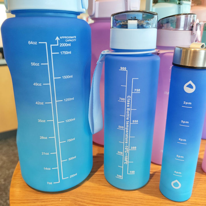 Ladies Motivating Water Bottle with Time Markers Bowlift