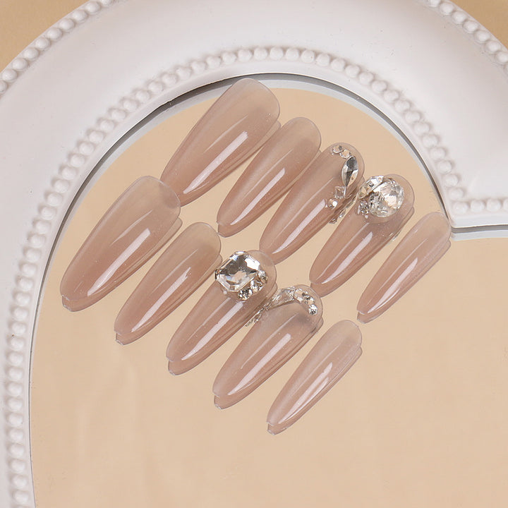 Glamorous Stiletto Press-On Nail Set with Rhinestone Accents Bowlift