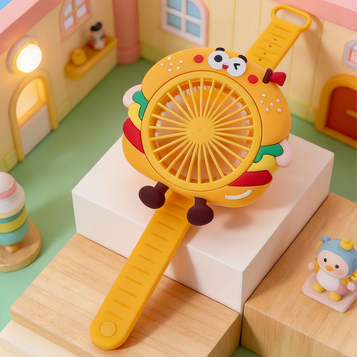 Ladies Portable USB Hand Fan in Fun Fries Design Bowlift