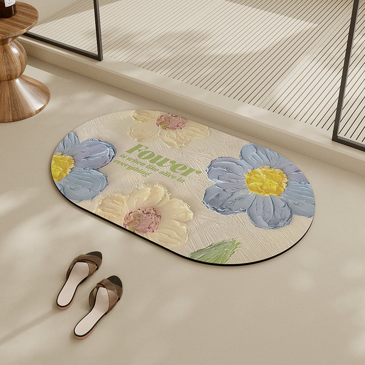 Floral-Themed Bathroom Mat Bowlift