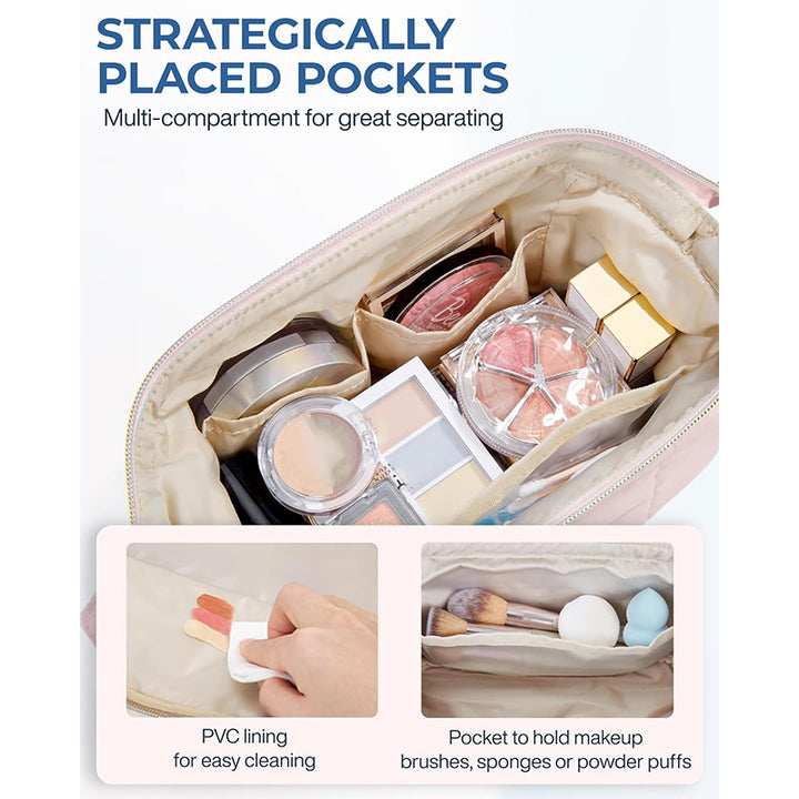 Cosmetic bag with matte finish and zipper Bowlift