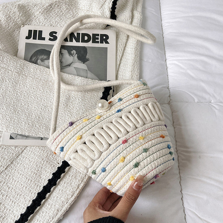 Playful Crossbody Bag Made of Braided Material Bowlift