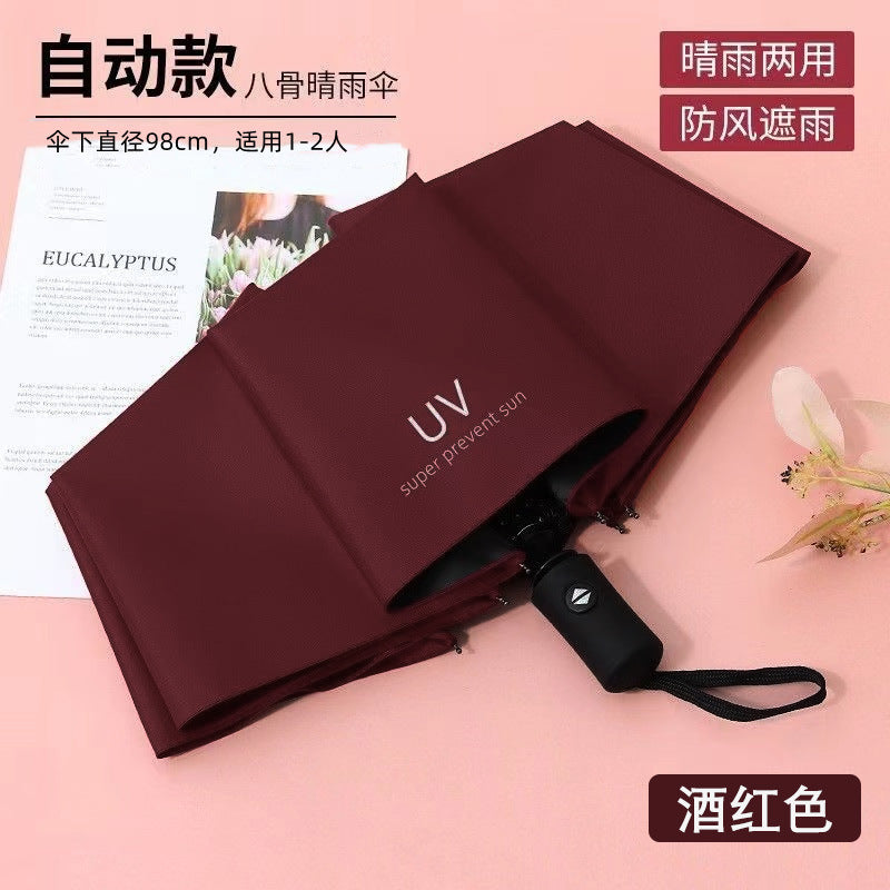 Women compact folding umbrella with Bowlift handle