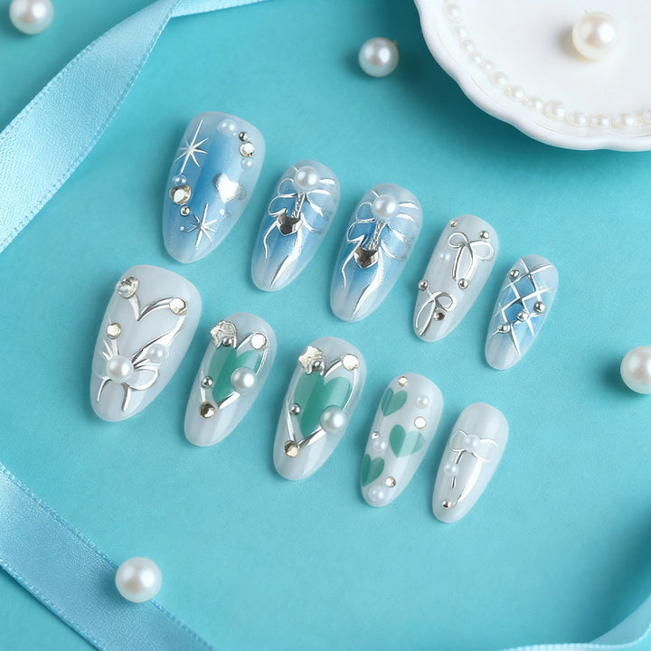 Artistic Crystal-Embellished Nail Art Set Bowlift