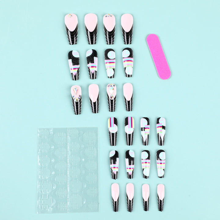 Creative artificial nails with modern graphic designs Bowlift