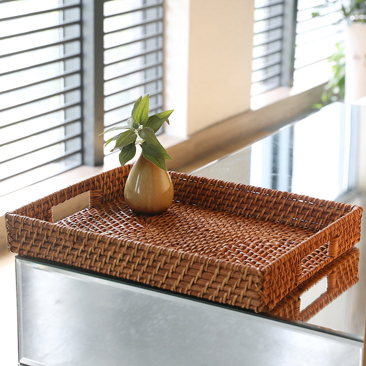 Handwoven Serving Tray with Ergonomic Handles Bowlift