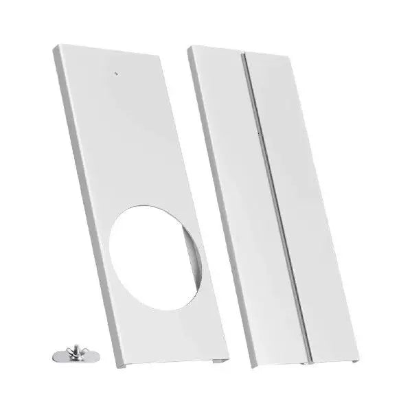 Unisex One Size Portable Air Conditioner Window Ventilation Plate Adapter with Circular Exhaust Cutout and Adjustable Slide Panel Bowlift