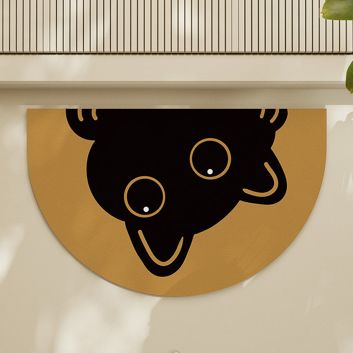 Round Cat-Themed Floor Mat Bowlift
