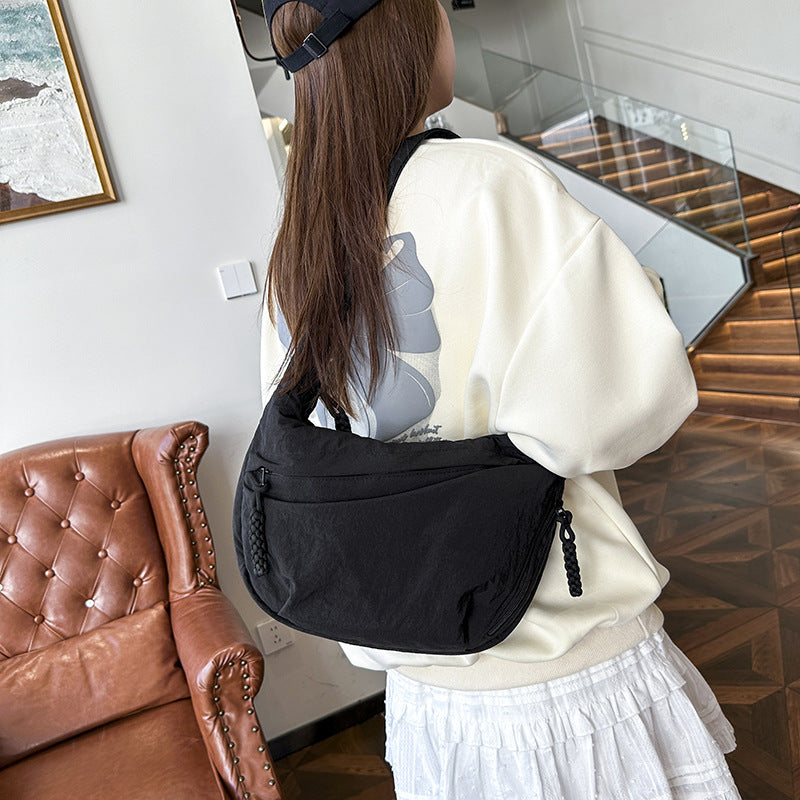 Casual shoulder bag with multifunctional zip pockets Bowlift