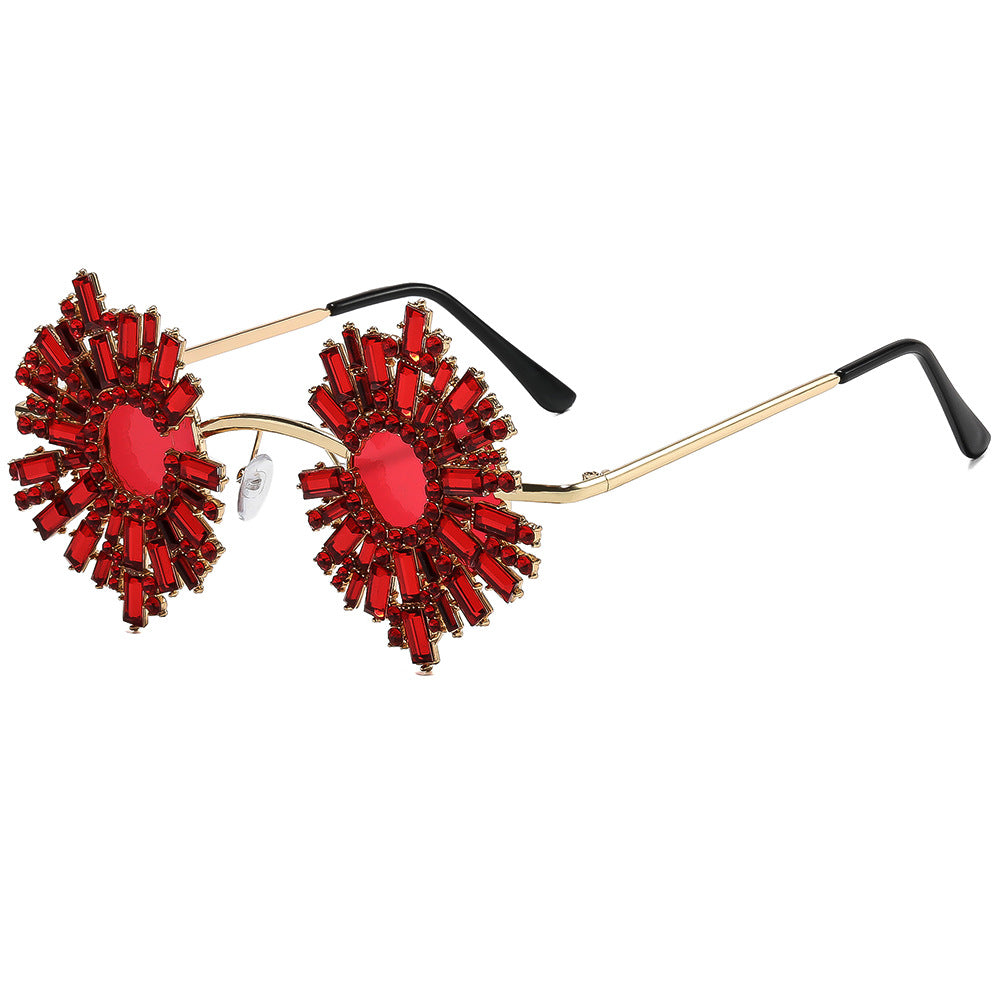 Ladies extravagant designer sunglasses with colorful crystal decoration Bowlift
