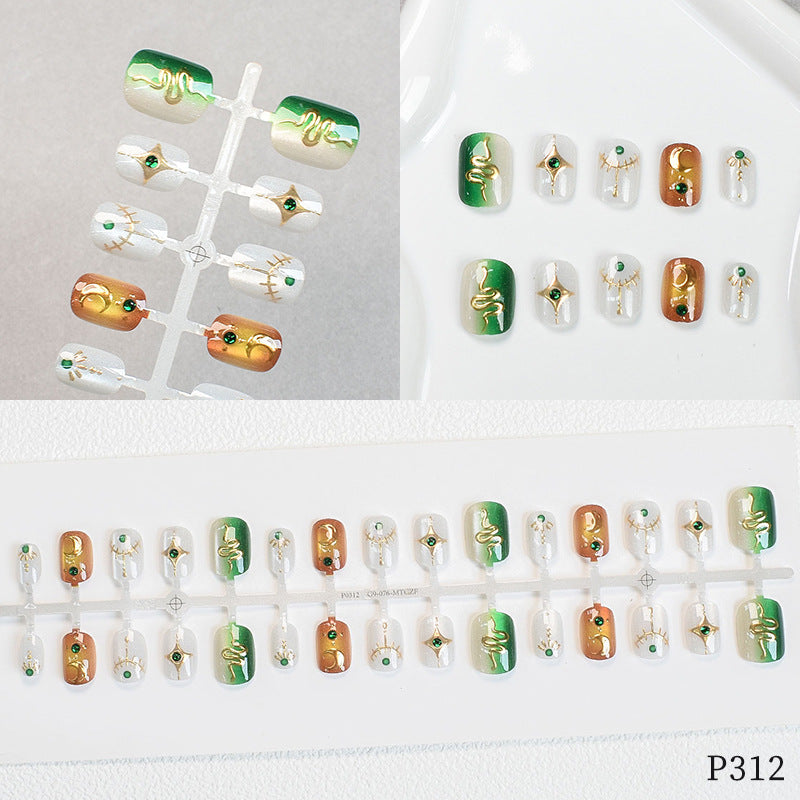 Elegant Floral Design Press-On Nails Bowlift