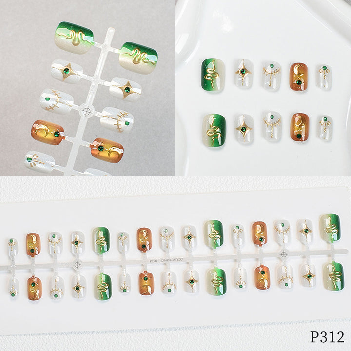 Elegant Floral Design Press-On Nails Bowlift