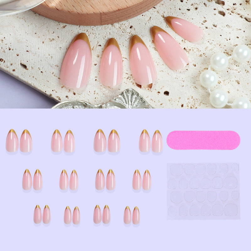 Artifice nail set with elegant gold gradient Bowlift
