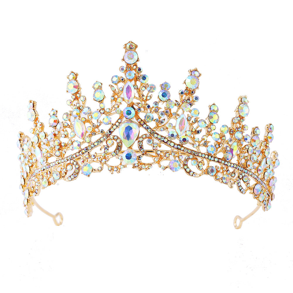 Ladies Rhinestone Tiara with Sparkling Gemstones Bowlift