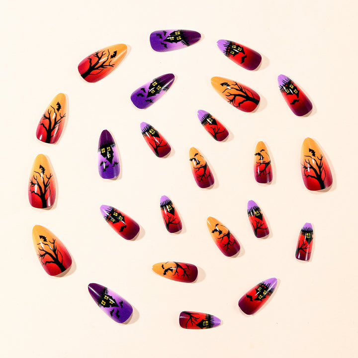Haunted Night-Themed Nail Art Extensions Bowlift