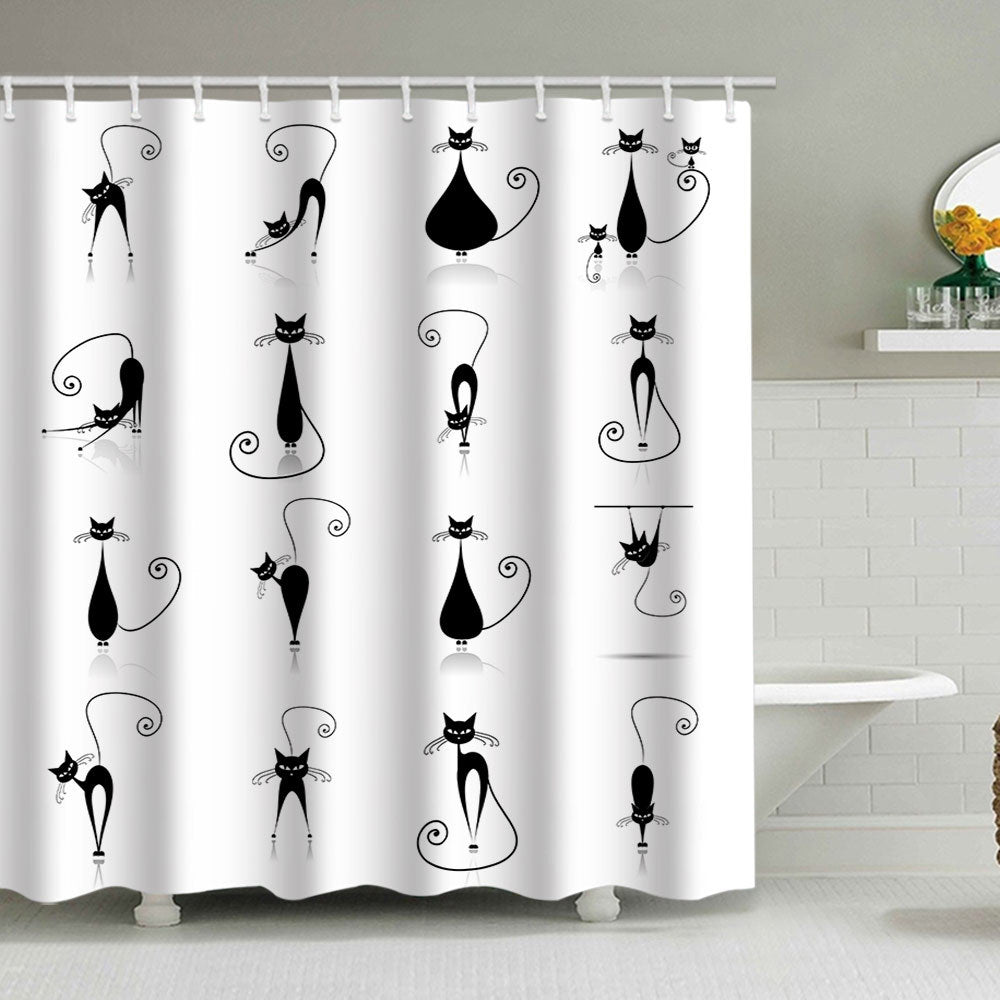 Artistic Dog Illustration Shower Curtain Bowlift