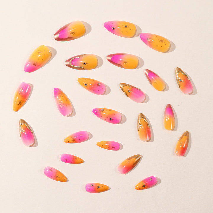 Glitzy Gradient Stiletto Nail Art Set Bowlift