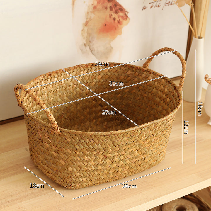 Unisex Handwoven Storage Basket with Ergonomic Handles Bowlift