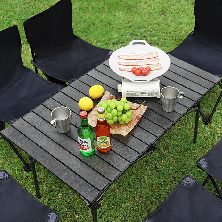 Foldable Camping Table With Stable Wooden Surface Bowlift