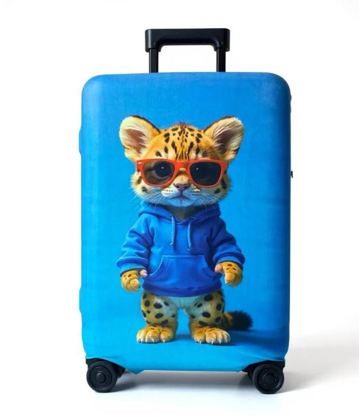 Unisex nan elastic suitcase cover with 3D dog design for trolley, stretchy and scratch-resistant Bowlift