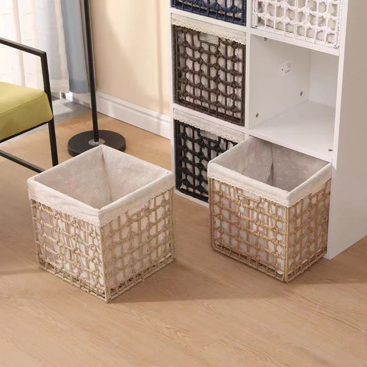 Rectangular storage basket with handwoven design Bowlift