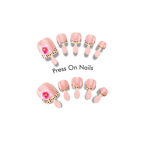 Floral Art Press-On Nail Design Bowlift