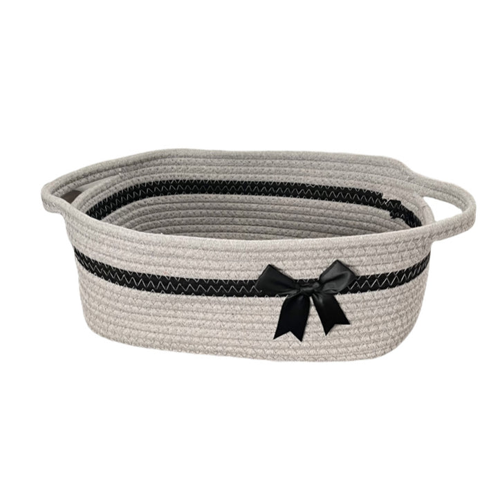 Women's decorative storage basket with bow accent Bowlift