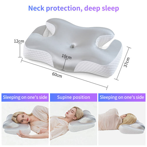 Ergonomic Neck And Shoulder Sleep Pillow With Cooling Gel Surface Bowlift