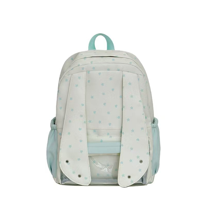 Backpack with Loving Bunny Design and Transparent Compartments Bowlift