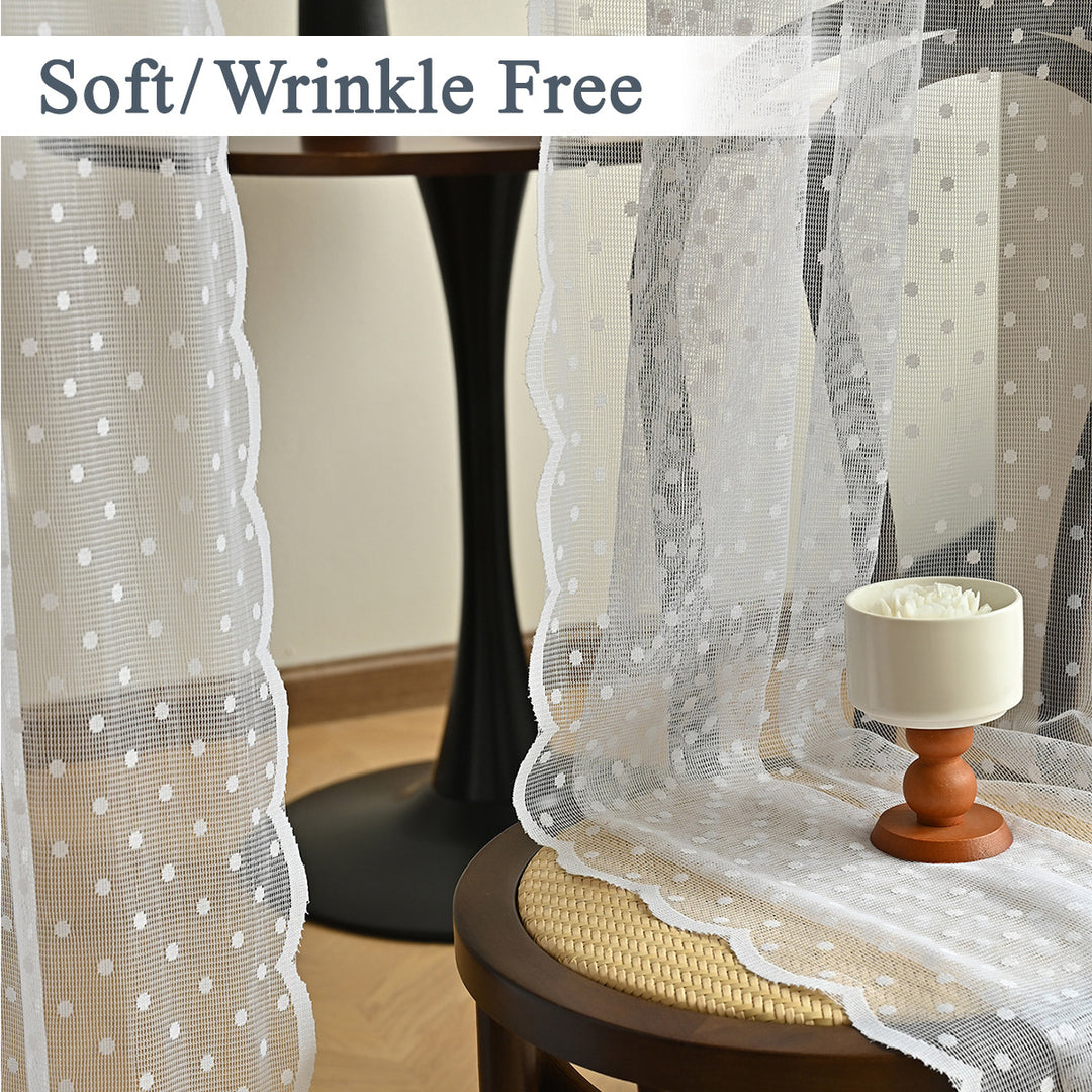 Polka Dot Sheer Window Drapes