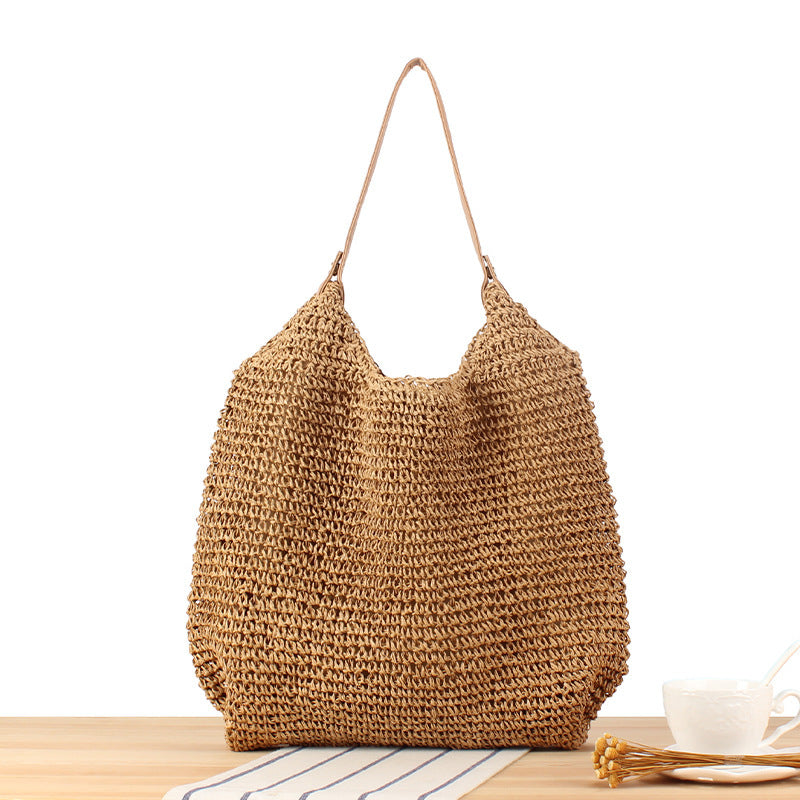 Handbag Made from Hand-Knotted Natural Material with Extra Large Storage Bowlift