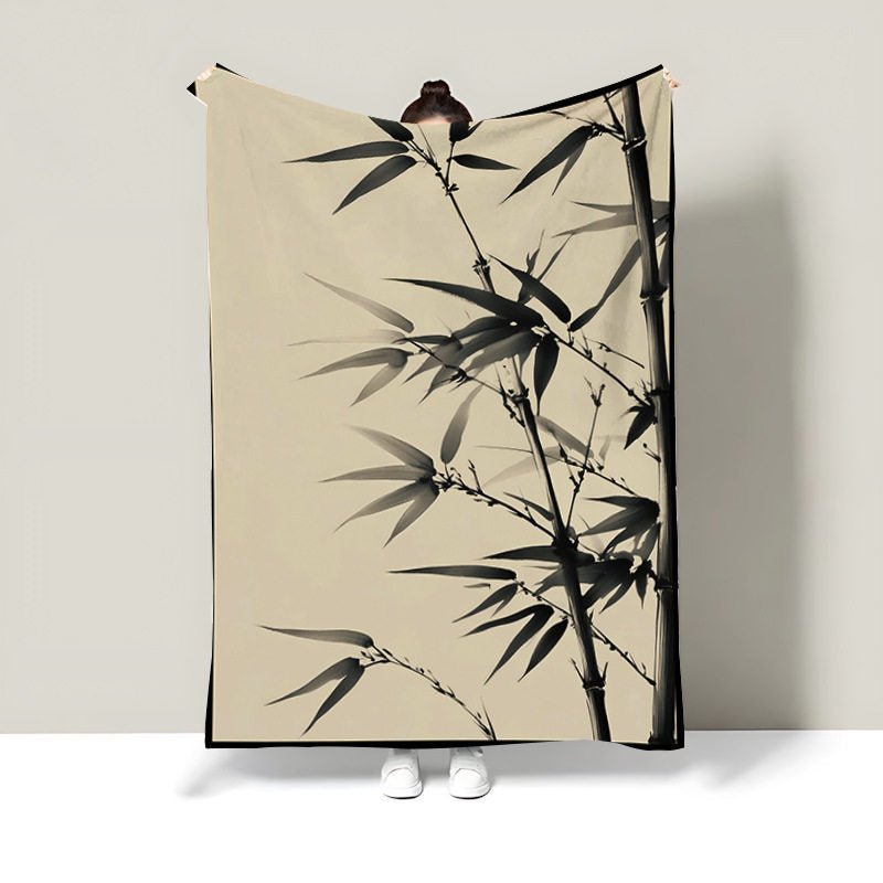 Decorative Bamboo Print Throw Blanket
