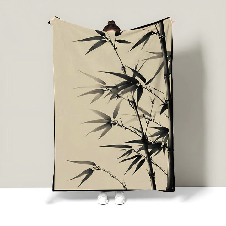 Decorative Bamboo Print Throw Blanket