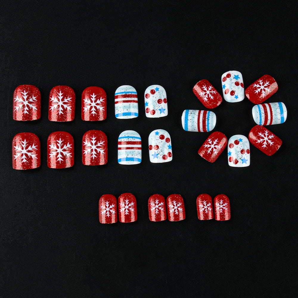 Festively Themed Press-On Nail Art Bowlift
