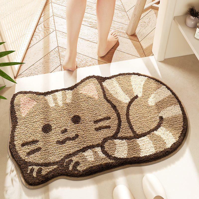 Cute Cat-Themed Bath Mat Bowlift