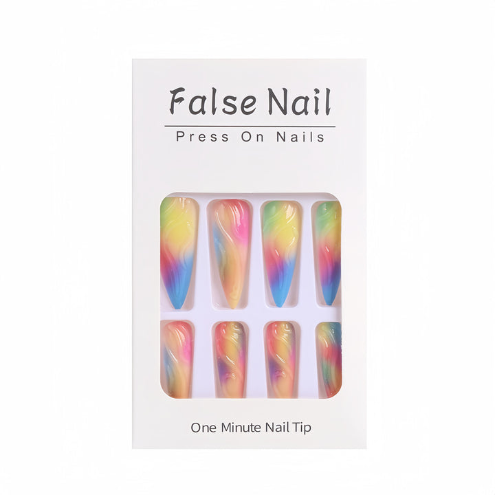 Gradient Color Artificial Nails Bowlift