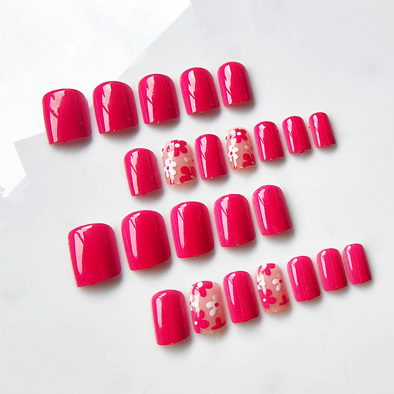 Artificial nails in playful flower pattern Bowlift