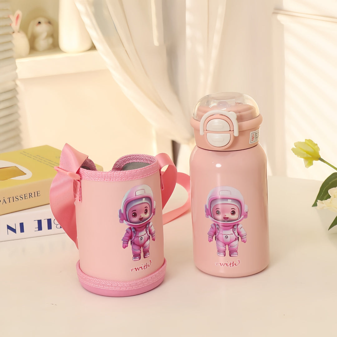Ladies Insulated Water Bottle with Child-Friendly Design and Adjustable Carrying System Bowlift