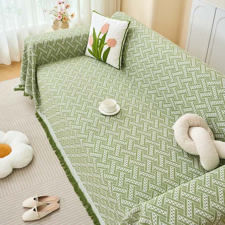 Textured Woven Sofa Throw Blanket