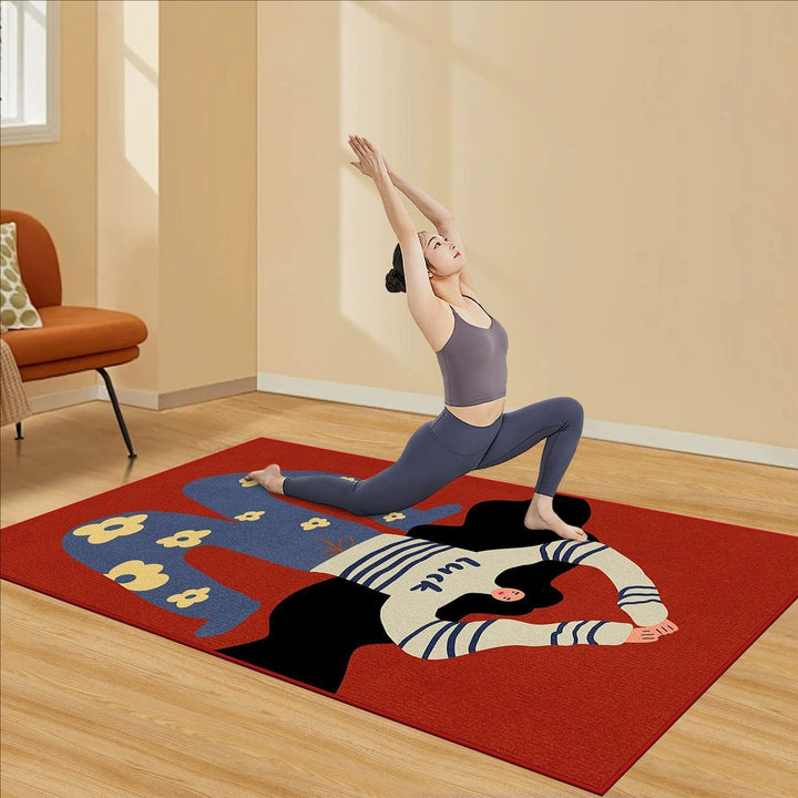 Extra-Thick Non-Slip Printed Yoga Mat with Artistic Illustration Bowlift