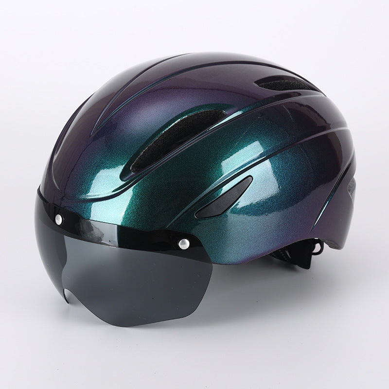 Cycling Helmet with Built-in Visor Bowlift