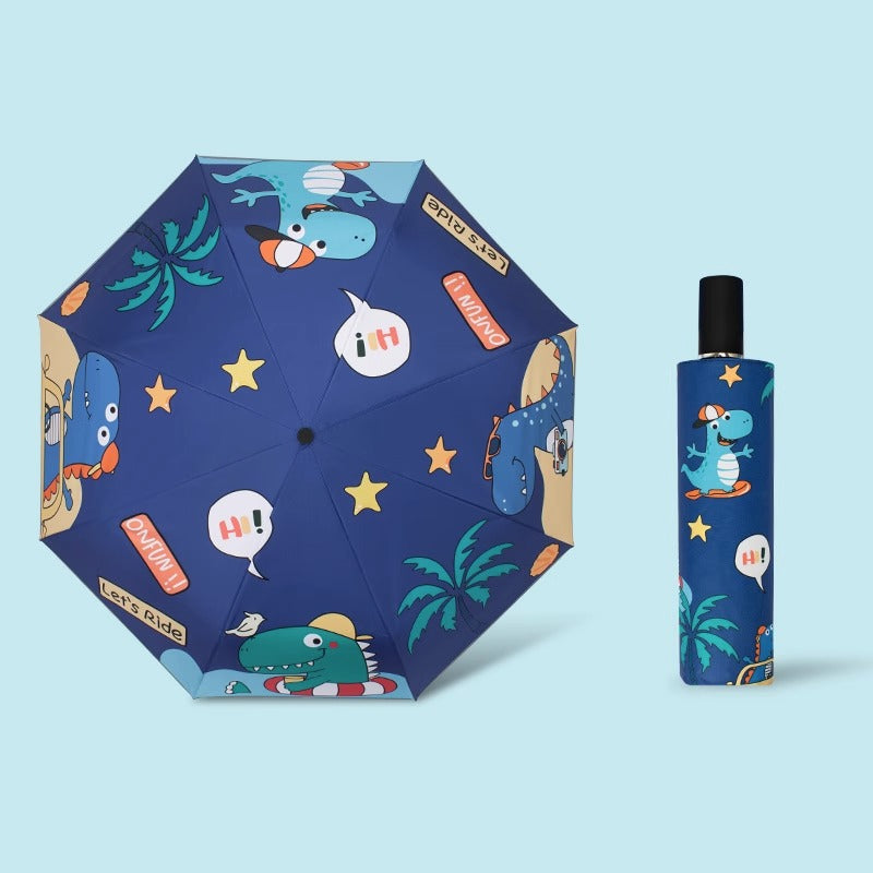 Unisex Foldable Umbrella with Cheerful Animal Motif Bowlift