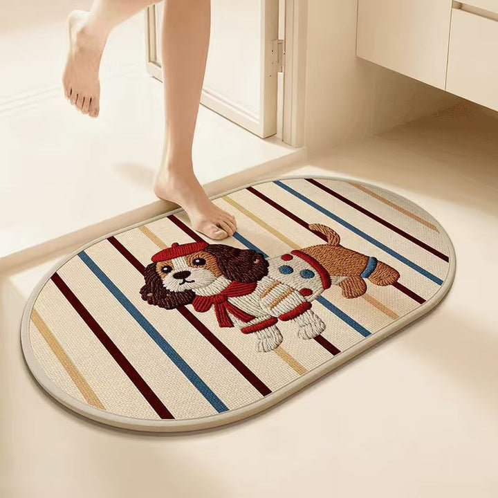 Cartoon Dog-Themed Bath Mat
